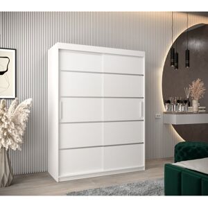 17 Stories Lurry 01 Sliding Door Wardrobe 150cm - Black Matt White Matt 200cm H X 150cm W X 62cm D 17 Stories Lurry 01 Sliding Door Wardrobe 150cm - Black Matt White Matt 200cm H X 150cm W X 62cm D