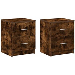 Alpen Home Bedside Cabinets 2 Pcs With 2 Drawers 40X36x50 Cm Smoked Oak 50cm H X 40cm W X 36cm D Alpen Home Bedside Cabinets 2 Pcs With 2 Drawers 40X36x50 Cm Smoked Oak 50cm H X 40cm W X 36cm D