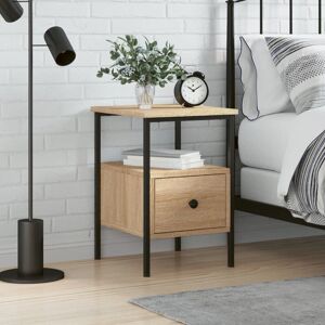 Rio Akalya Iron Bedside Table Sonoma Oak 50cm H X 34cm W X 36cm D Rio Akalya Iron Bedside Table Sonoma Oak 50cm H X 34cm W X 36cm D