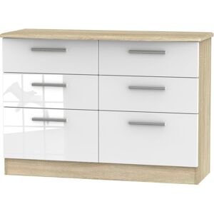 Brayden Studio Fully Assembled Yantarni 6 Drawer 112Cm W Chest of Drawers Brown/White 78.8cm H X 112cm W X 51.9cm D Brayden Studio Fully Assembled Yantarni 6 Drawer 112Cm W Chest of Drawers Brown/White 78.8cm H X 112cm W X 51.9cm D