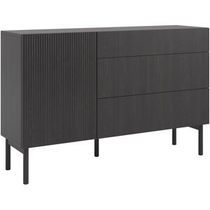 17 Stories Luhrmann 1-Door 3-Drawer Dresser 140cm Portland Black Ash Black 90cm H X 140cm W X 38cm D 17 Stories Luhrmann 1-Door 3-Drawer Dresser 140cm Portland Black Ash Black 90cm H X 140cm W X 38cm D