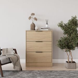 Latitude Run 60cm Chest of 3 Drawers Compact Storage Bedside Cabinet Oak 80.5cm H X 60cm W X 35cm D Latitude Run 60cm Chest of 3 Drawers Compact Storage Bedside Cabinet Oak 80.5cm H X 60cm W X 35cm D
