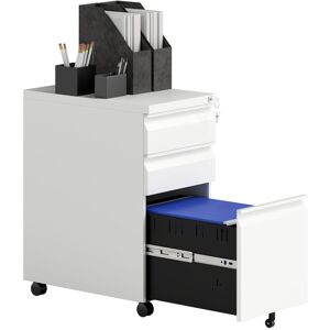 17 Stories 3 Drawer Filing Cabinet White 60cm H X 30cm W X 43.5cm D 17 Stories 3 Drawer Filing Cabinet White 60cm H X 30cm W X 43.5cm D