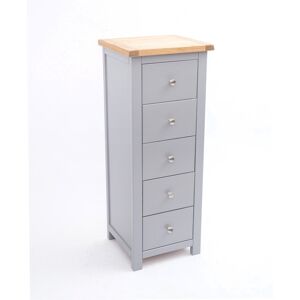 Lark Manor Edmund 5 Drawer 45Cm W Tallboy Natural/Grey/Chrome 86cm H X 49cm W X 31cm D Lark Manor Edmund 5 Drawer 45Cm W Tallboy Natural/Grey/Chrome 86cm H X 49cm W X 31cm D