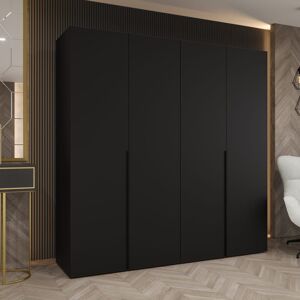 Latitude Run Crisp White Hinged Door Wardrobe 200cm - Sleek Storage for Contemporary Rooms Black 202cm H X 200cm W X 52cm D Latitude Run Crisp White Hinged Door Wardrobe 200cm - Sleek Storage for Contemporary Rooms Black 202cm H X 200cm W X 52cm D