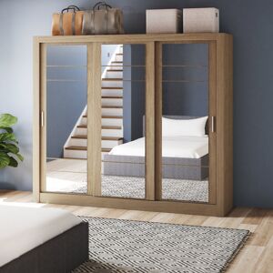 Zipcode Design Creekbluff 3 Door Sliding Wardrobe Oak 215cm H X 250cm W X 60cm D Zipcode Design Creekbluff 3 Door Sliding Wardrobe Oak 215cm H X 250cm W X 60cm D