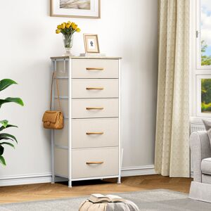 17 Stories 5-Drawer Chest Of Drawers,45Cm W Bedroom Drawers Beige 241.3cm H X 114.3cm W X 76.2cm D 17 Stories 5-Drawer Chest Of Drawers,45Cm W Bedroom Drawers Beige 241.3cm H X 114.3cm W X 76.2cm D
