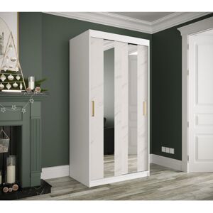 17 Stories Maike 2 Door Sliding Wardrobe White Matt/Marble Finish 200cm H x 100cm W x 62cm D 17 Stories Maike 2 Door Sliding Wardrobe White Matt/Marble Finish 200cm H x 100cm W x 62cm D