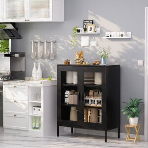 17 Stories Shontrice Steel Rectangle Accent Cabinet Black 101.5cm H X 80cm W X 40cm D 17 Stories Shontrice Steel Rectangle Accent Cabinet Black 101.5cm H X 80cm W X 40cm D