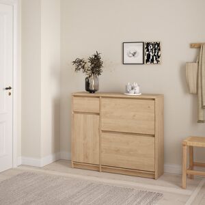 Brayden Studio Aveon Shoe Cabinet With 2 Shoe Compartments, 1 Door And 1 Drawer In Jackson Hickory Oak Jackson Hickory Oak 12 Brayden Studio Aveon Shoe Cabinet With 2 Shoe Compartments, 1 Door And 1 Drawer In Jackson Hickory Oak Jackson Hickory Oak 12