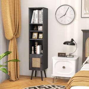 Latitude Run 137Cm Rattan Storage Cabinet Freestanding Slim Cabinet Tall Bookcase Black 137cm H X 29cm W X 29cm D Latitude Run 137Cm Rattan Storage Cabinet Freestanding Slim Cabinet Tall Bookcase Black 137cm H X 29cm W X 29cm D