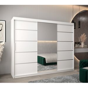 17 Stories Livnat 02 Sliding Door Wardrobe 250cm - Black White Matt 200cm H X 250cm W X 62cm D 17 Stories Livnat 02 Sliding Door Wardrobe 250cm - Black White Matt 200cm H X 250cm W X 62cm D