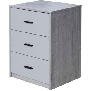 Mercury Diakite 3 Drawer Bedside Table Ash Grey/Grey 56cm H X 40cm W X 34cm D Mercury Diakite 3 Drawer Bedside Table Ash Grey/Grey 56cm H X 40cm W X 34cm D