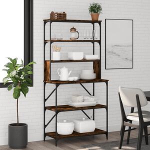 Borough Wharf Jollain 90cm W Metal Shelving Unit Smoked Oak 180cm H X 90cm W X 40cm D Borough Wharf Jollain 90cm W Metal Shelving Unit Smoked Oak 180cm H X 90cm W X 40cm D