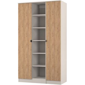 Latitude Run Bora Tall 3 Door Robe with shelves in Gold Craft Oak & Kashmir (Ready Assembled) Satin 196cm H X 111cm W X 53cm D Latitude Run Bora Tall 3 Door Robe with shelves in Gold Craft Oak & Kashmir (Ready Assembled) Satin 196cm H X 111cm W X 53cm D