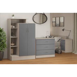 Zipcode Design Cascio 2 Door Wardrobe Grey Gloss 145cm H X 90cm W X 52cm D Zipcode Design Cascio 2 Door Wardrobe Grey Gloss 145cm H X 90cm W X 52cm D