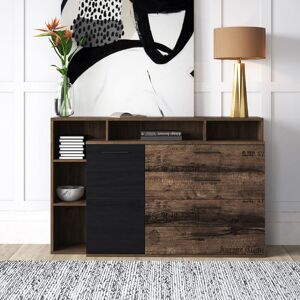 Mercury Ellesborough 153.1Cm Wide 4 Drawer Sideboard Brown/Black 98.5cm H X 153.1cm W X 41.3cm D Mercury Ellesborough 153.1Cm Wide 4 Drawer Sideboard Brown/Black 98.5cm H X 153.1cm W X 41.3cm D