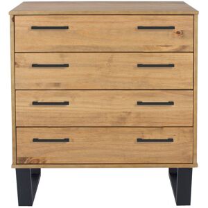 Ebern Designs Eva-Lillie 4 Drawer Wide Chest of Drawers, industrial design Brown 90.3cm H X 76.5cm W X 39.5cm D Ebern Designs Eva-Lillie 4 Drawer Wide Chest of Drawers, industrial design Brown 90.3cm H X 76.5cm W X 39.5cm D