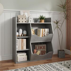 Harriet Bee 3-Tier Wooden Bookcase Storage Toy Storage Display Bookshelf Grey 81.03cm H X 29.97cm W X 91.44cm D Harriet Bee 3-Tier Wooden Bookcase Storage Toy Storage Display Bookshelf Grey 81.03cm H X 29.97cm W X 91.44cm D