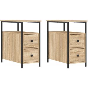 Borough Wharf Nedlands 2 Drawer Bedside Table Sonoma Oak 60cm H X 30cm W X 60cm D Borough Wharf Nedlands 2 Drawer Bedside Table Sonoma Oak 60cm H X 30cm W X 60cm D