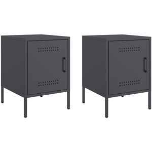 17 Stories Bedside Cabinets 2 Pcs 36X39x50.5 Cm Steel Anthracite 50.5cm H X 36cm W X 39cm D 17 Stories Bedside Cabinets 2 Pcs 36X39x50.5 Cm Steel Anthracite 50.5cm H X 36cm W X 39cm D