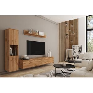 17 Stories Geovanna Entertainment Unit for TVs up to 78" Wotan Oak 78" 17 Stories Geovanna Entertainment Unit for TVs up to 78" Wotan Oak 78"