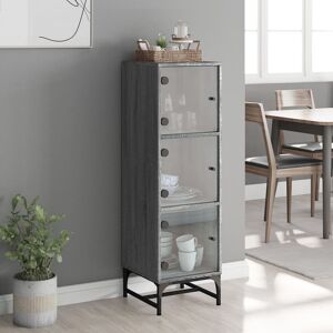 Metro Calianna Standard China Cabinet Grey Sonoma 120cm H X 35cm W X 37cm D Metro Calianna Standard China Cabinet Grey Sonoma 120cm H X 35cm W X 37cm D