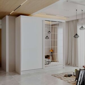 Latitude Run Latvia Sliding Wardrobe - White, Black, Grey, Votan Oak (200cm & 250cm) White 217cm H X 200cm W X 62cm D Latitude Run Latvia Sliding Wardrobe - White, Black, Grey, Votan Oak (200cm & 250cm) White 217cm H X 200cm W X 62cm D