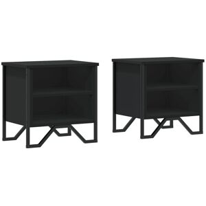 Borough Wharf Bedside Cabinet Sonoma Oak 2 Pcs 40X30x40 Cm Engineered Wood Black 40cm H X 40cm W X 30cm D Borough Wharf Bedside Cabinet Sonoma Oak 2 Pcs 40X30x40 Cm Engineered Wood Black 40cm H X 40cm W X 30cm D