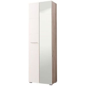 Ebern Designs Jasdeep 2 Door Wardrobe Grey Oak/White High Gloss 192.5cm H X 60cm W X 35cm D Ebern Designs Jasdeep 2 Door Wardrobe Grey Oak/White High Gloss 192.5cm H X 60cm W X 35cm D