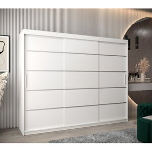 17 Stories Livnat 01 Sliding Door Wardrobe 250cm - Black Matt White Matt 200cm H X 250cm W X 62cm D 17 Stories Livnat 01 Sliding Door Wardrobe 250cm - Black Matt White Matt 200cm H X 250cm W X 62cm D