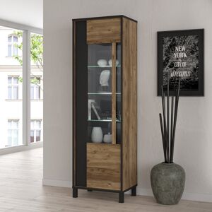 Borough Wharf Caramont Display Cabinet Black;Brown 194cm H X 59.2cm W X 42cm D Borough Wharf Caramont Display Cabinet Black;Brown 194cm H X 59.2cm W X 42cm D