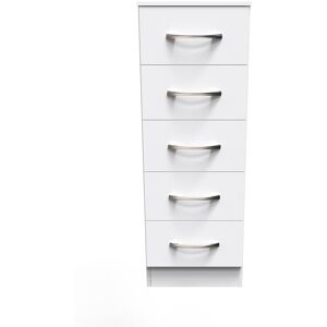 Brayden Studio Fully Assembled Alinuswe 5 - Drawer Chest of Drawers White Matt 107.5cm H X 39.5cm W X 41.5cm D Brayden Studio Fully Assembled Alinuswe 5 - Drawer Chest of Drawers White Matt 107.5cm H X 39.5cm W X 41.5cm D