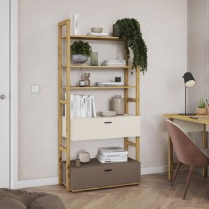 Brayden Studio Azal 180 H Bookcase Beige & Oak Artisan 180cm H x 85cm W x 40cm D Brayden Studio Azal 180 H Bookcase Beige & Oak Artisan 180cm H x 85cm W x 40cm D