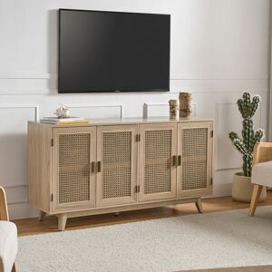 17 Stories Emily Rattan Cane TV Stand With Solid Legs Acorn 65" 17 Stories Emily Rattan Cane TV Stand With Solid Legs Acorn 65"