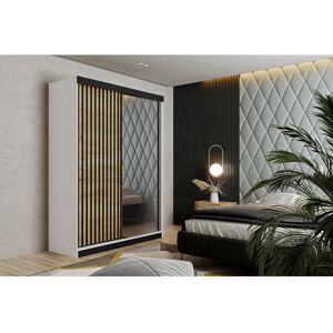 Latitude Run Modern Large 2 Door Wardrobe White/Sonoma 200cm H X 138cm W X 59cm D Latitude Run Modern Large 2 Door Wardrobe White/Sonoma 200cm H X 138cm W X 59cm D