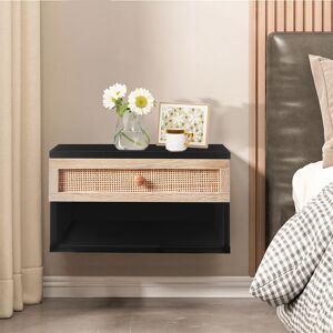 17 Stories Wall-mounted Bedside Cabinet Black 23cm H X 40cm W X 40cm D 17 Stories Wall-mounted Bedside Cabinet Black 23cm H X 40cm W X 40cm D