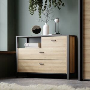 Latitude Run High Rock 3 - Drawer Chest of Drawers Brown 85.1cm H X 104.8cm W X 40.2cm D Latitude Run High Rock 3 - Drawer Chest of Drawers Brown 85.1cm H X 104.8cm W X 40.2cm D