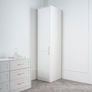 Canora Grey Aydon White 1 Door Wardrobe Satin 222cm H X 50cm W X 58cm D Canora Grey Aydon White 1 Door Wardrobe Satin 222cm H X 50cm W X 58cm D
