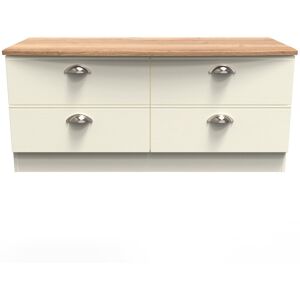 August Grove Fully Assembled Murier 4 Drawer Chest Cream Ash/Riviera Oak 50.5cm H X 112cm W X 41.5cm D August Grove Fully Assembled Murier 4 Drawer Chest Cream Ash/Riviera Oak 50.5cm H X 112cm W X 41.5cm D