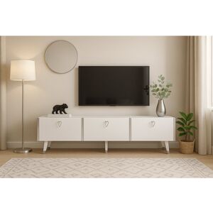 Fairmont Park Melynda TV Stand - TVs up to 70" Gloss White/Silver Fairmont Park Melynda TV Stand - TVs up to 70" Gloss White/Silver