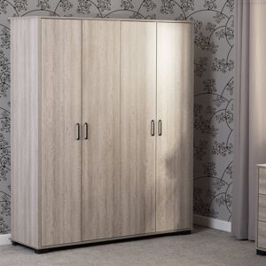 17 Stories Naisha 4 Door Wardrobe Bronze;Light Oak Effect 190cm H X 153cm W X 52cm D 17 Stories Naisha 4 Door Wardrobe Bronze;Light Oak Effect 190cm H X 153cm W X 52cm D