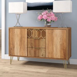 Etta Avenue Xavier 114 Cm Wide 3 Drawer Sideboard Golden Brown 70cm H X 114cm W X 39.5cm D Etta Avenue Xavier 114 Cm Wide 3 Drawer Sideboard Golden Brown 70cm H X 114cm W X 39.5cm D