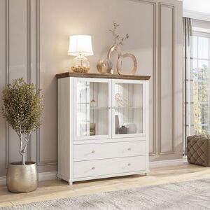 August Grove Sabatino Highboard 138 Cm High Abisko Ash/Lefkas Oak 138cm H X 126cm W X 42cm D August Grove Sabatino Highboard 138 Cm High Abisko Ash/Lefkas Oak 138cm H X 126cm W X 42cm D