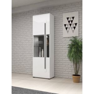 Latitude Run Aykhan 05: Elegant Gloss Display Cabinet Modern Storage Solution - W60cm White 204cm H X 60cm W X 39cm D Latitude Run Aykhan 05: Elegant Gloss Display Cabinet Modern Storage Solution - W60cm White 204cm H X 60cm W X 39cm D