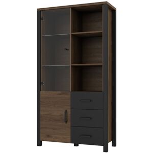 Rio Monango Display Cabinet Okapi Walnut/Black 191cm H X 101cm W X 43cm D Rio Monango Display Cabinet Okapi Walnut/Black 191cm H X 101cm W X 43cm D