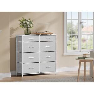 Rebrilliant Chest of drawers with 8 fabric drawers White 89cm H X 86cm W X 30cm D Rebrilliant Chest of drawers with 8 fabric drawers White 89cm H X 86cm W X 30cm D