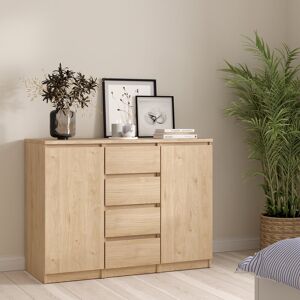 Latitude Run Parley 4 Drawer 120.8Cm W Combi Chest Oak 90.7cm H X 120.8cm W X 50cm D Latitude Run Parley 4 Drawer 120.8Cm W Combi Chest Oak 90.7cm H X 120.8cm W X 50cm D