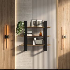 Ivy Bronx Demandrea Wallshelf Oud Black 90cm H X 90cm W X 25.6cm D Ivy Bronx Demandrea Wallshelf Oud Black 90cm H X 90cm W X 25.6cm D