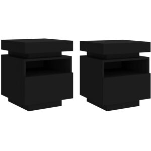 Metro Brandace Engineered Wood Bedside Table Black 48.5cm H X 39cm W X 40cm D Metro Brandace Engineered Wood Bedside Table Black 48.5cm H X 39cm W X 40cm D